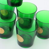 6 water glasses of green colors in very good