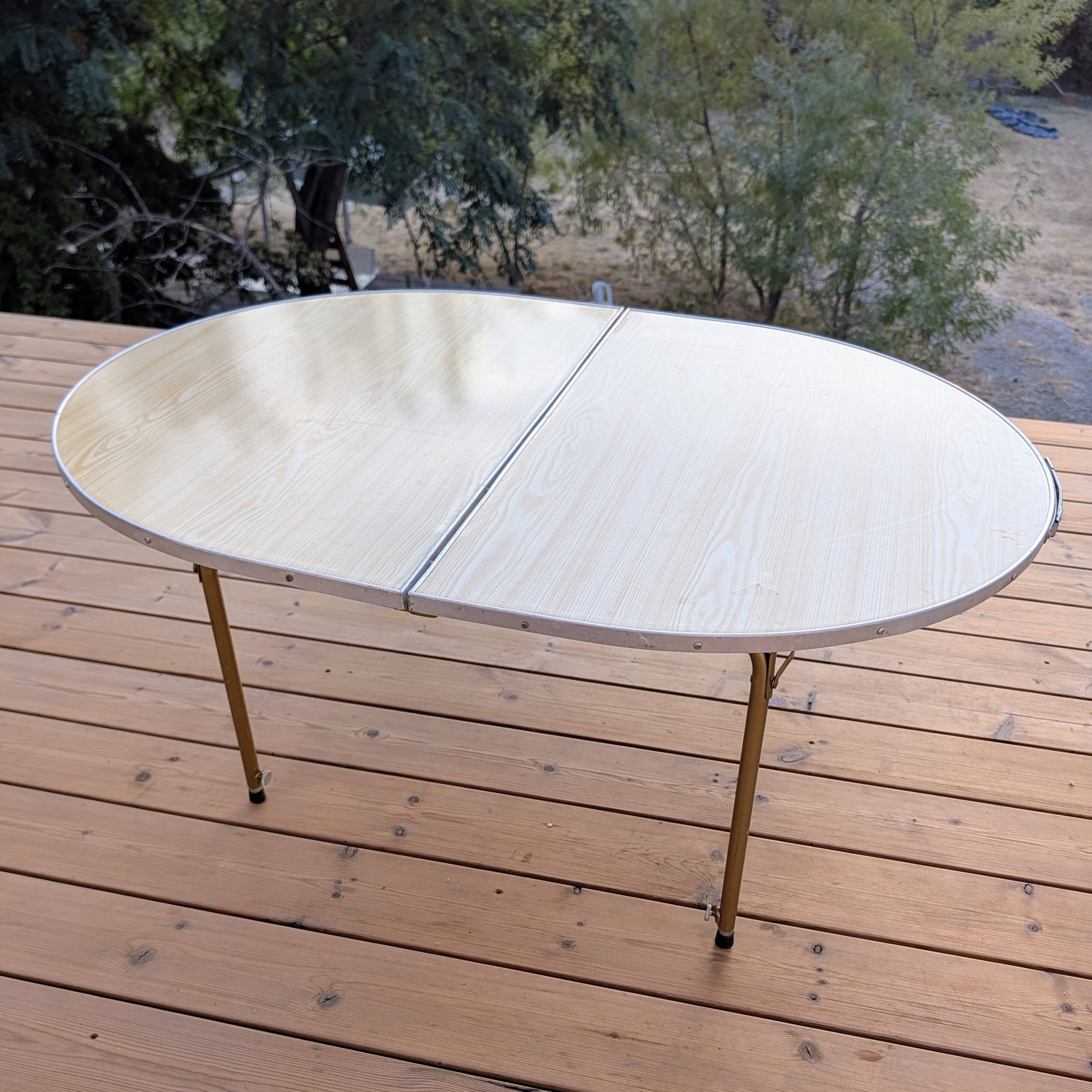 Vintage oval camping folding table