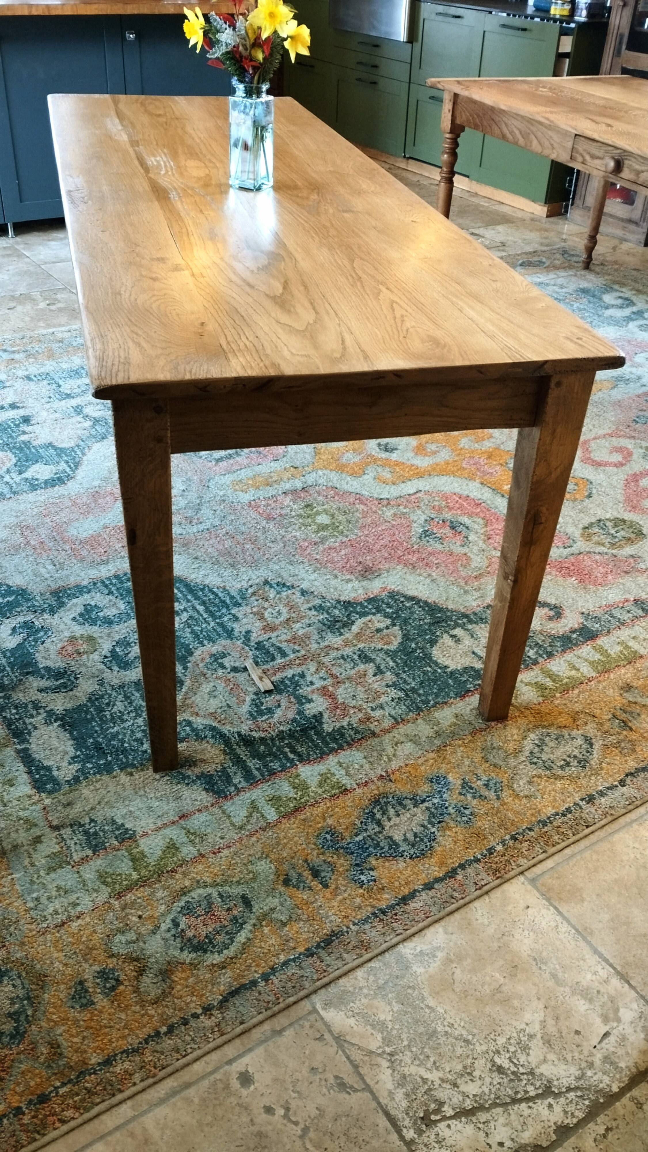 Solid oak farmhouse table 220cm x 75cm