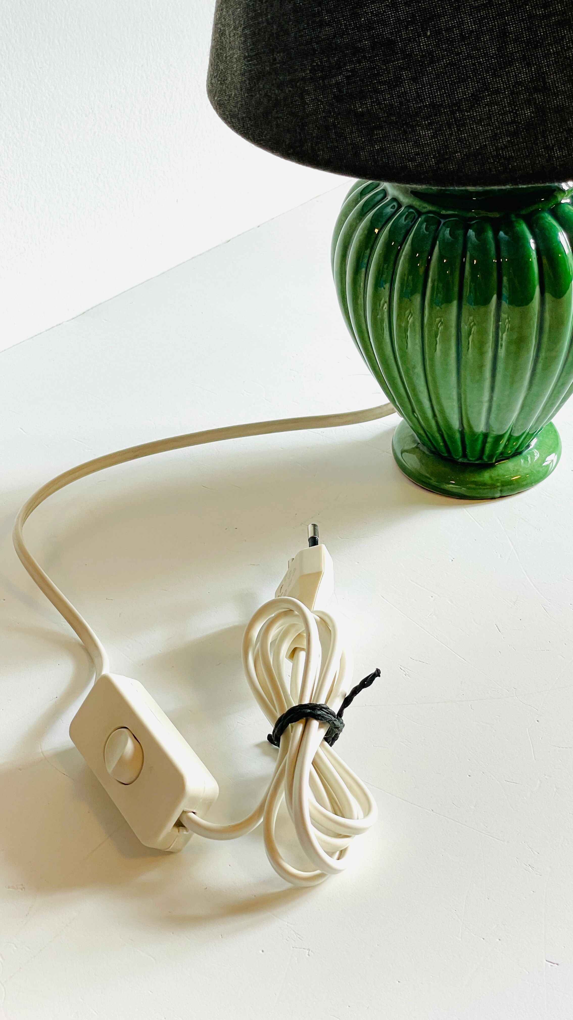 Green ceramic lamp 90s