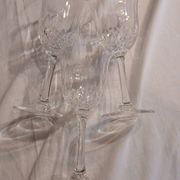 3 antique crystal stemmed glasses