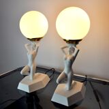 Pair of lamps "Woman with the ball" by Onices Eth 1980