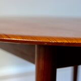 Scandinavian teak table vintage beveled 110 cm, 1960