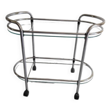 Glass and chrome serving trolley