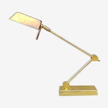 German 70s desk lamp in solid brass
