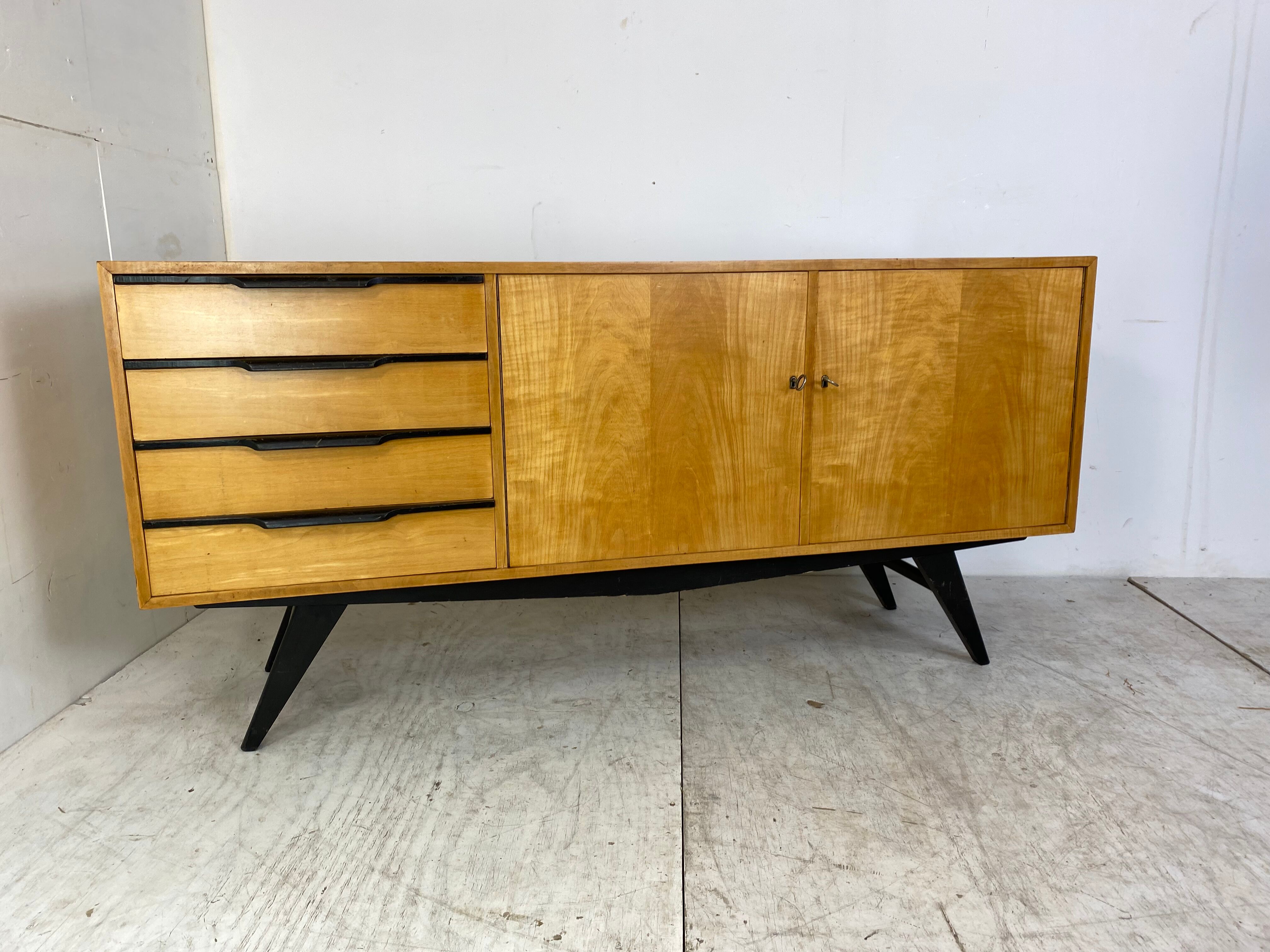 mid-century modern birch sideboard, 1950s