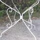 Salon de jardin 1 table 1 fauteuils 5 chaises fer forgé blanc ancien