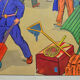 Educational school poster nightingale front / back "The station" and "at the mechanic's"