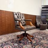 Classic English Chesterfield Desk Chair Brown