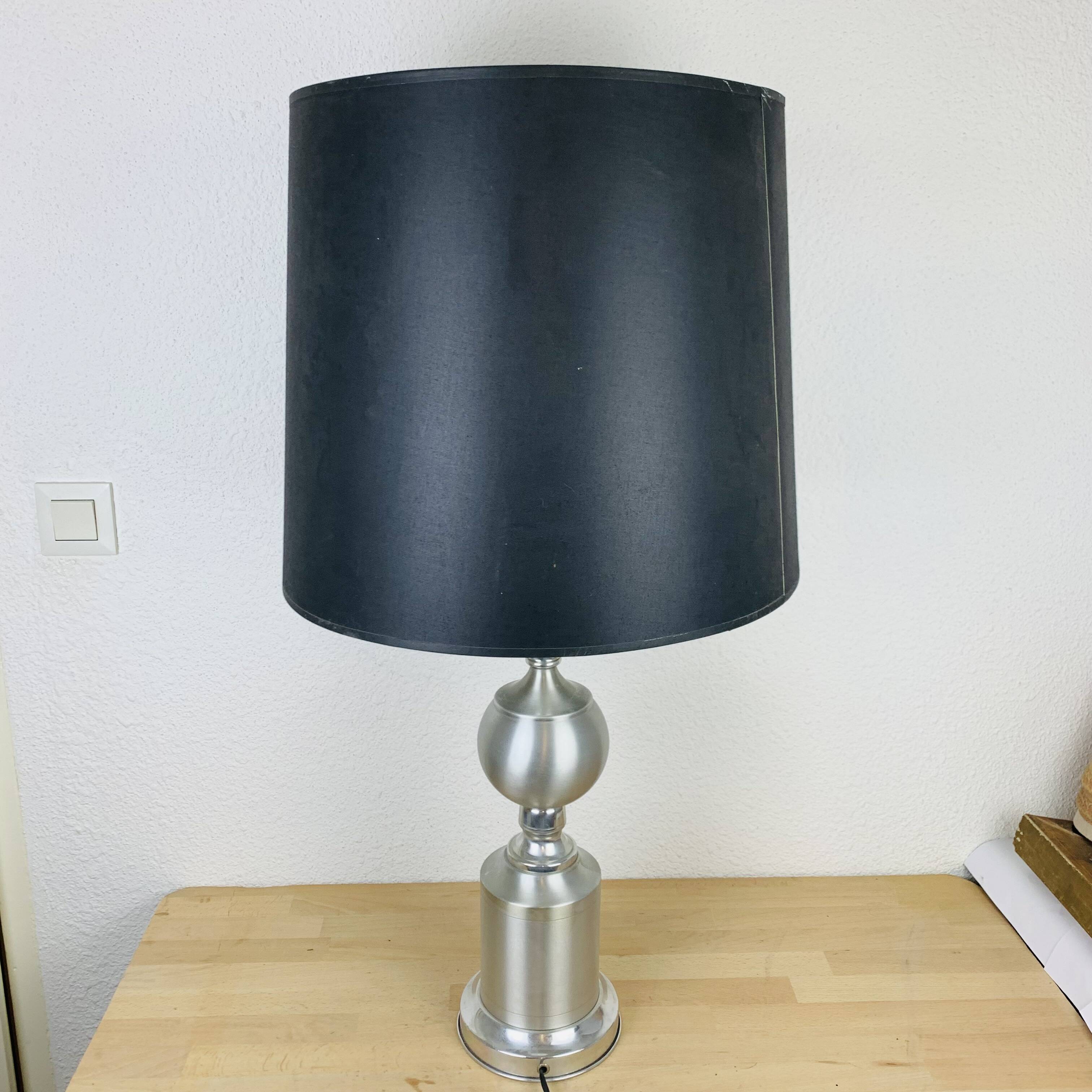 Brushed aluminum lamp from the 70s