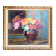 Old painting, oil on canvas "bouquet of dahlias" signed G. Müller, 20th Century School