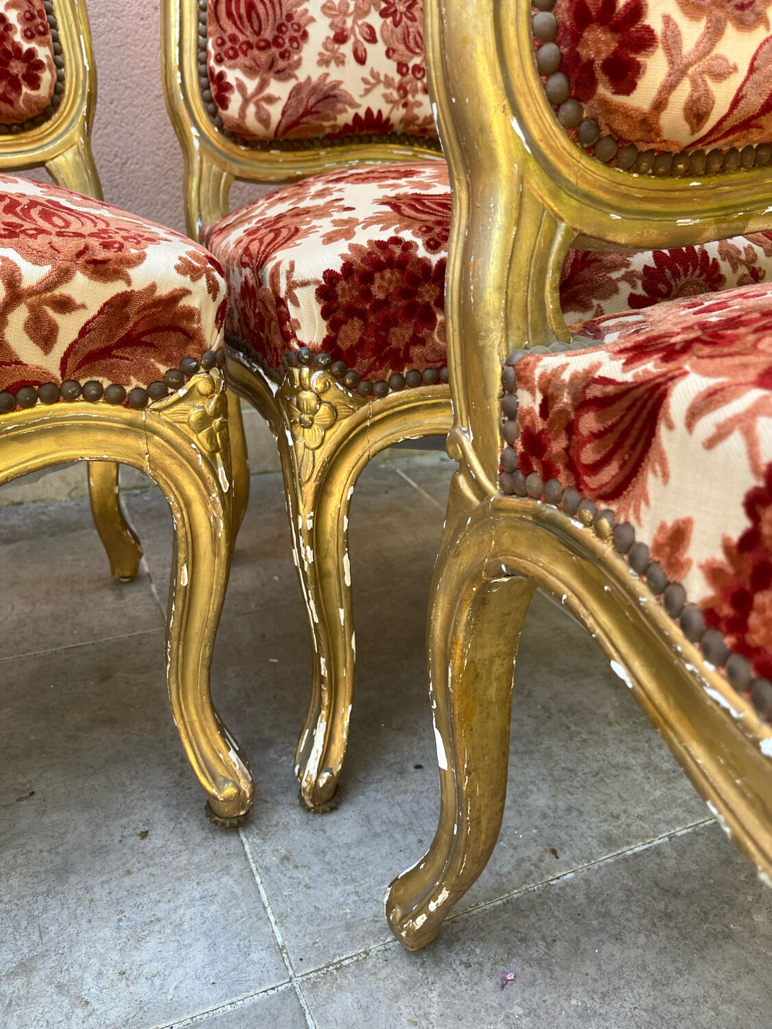 Ensemble de 4 chaises louis xv