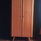 Parisian wardrobe / double wardrobe wooden cloakroom and vintage compass legs