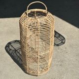 Large lantern-shaped rattan pendant lamp H50 D24