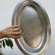 Oval silver-plated stainless steel dish by Rémy Letang