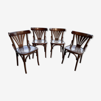 Suite of 4 bistro chairs with palmettes
