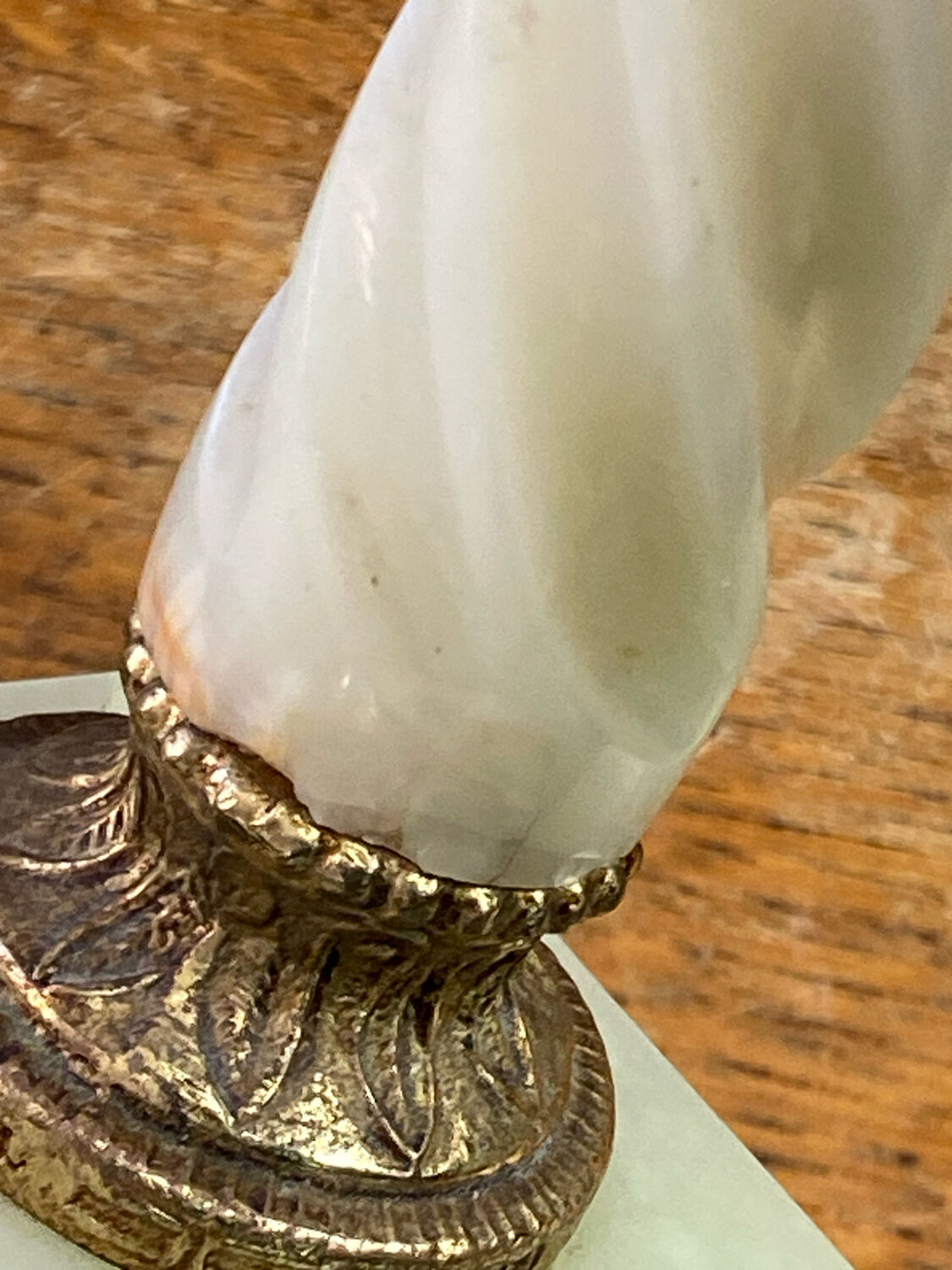 Twisted onyx and bronze lamp