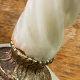 Twisted onyx and bronze lamp