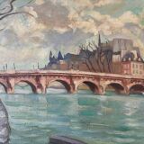 Landscape of a Parisian bridge