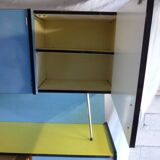 Buffet en formica jaune et bleu