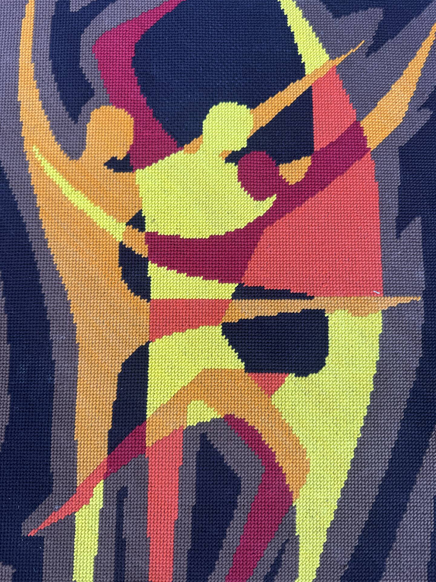 Tapisserie Pop Art danseurs années 70