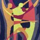 Tapisserie Pop Art danseurs années 70