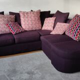 Purple corner sofa