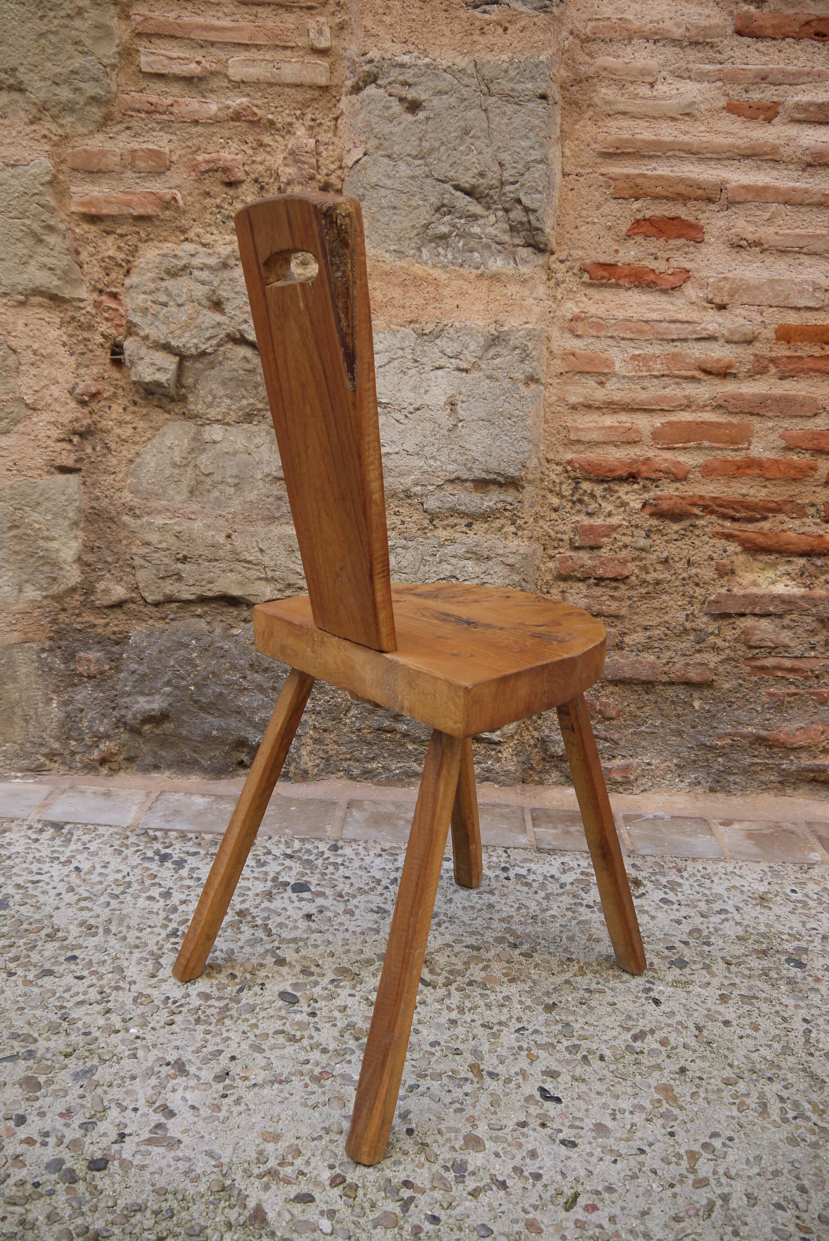 Brutalist wooden chair