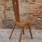 Brutalist wooden chair