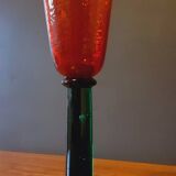 80s Memphis style glass footed vase