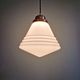 Art Deco Philips suspension in white opaline, 1930 (2 available)