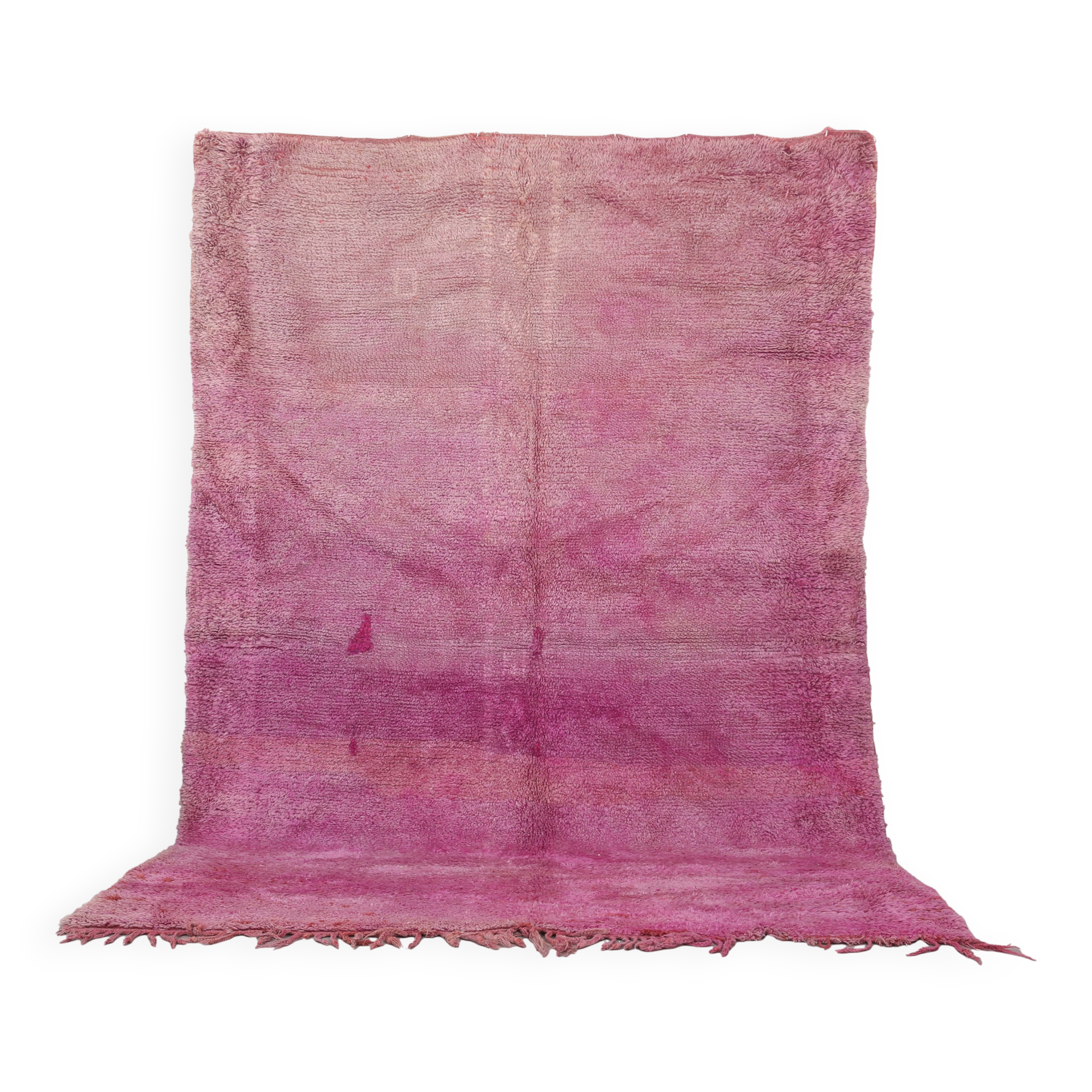 Tapis marocain vintage violet 197 x 296 cm - Tapis en laine berbère - Tapis fait main