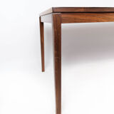 Coffee table in rosewood with blue tiles of Danish design from the 1960s