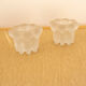 2 matte glass candle holders