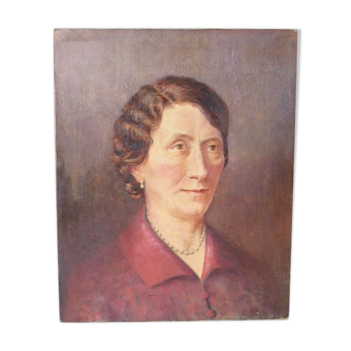Oil on canvas portrait of notable woman