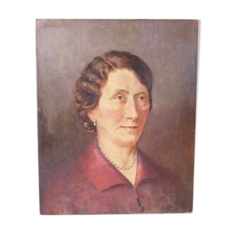 Oil on canvas portrait of notable woman