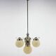 Art Deco, Chrome and Champagne Glass Chandelier, 1930s