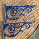 Pair of blue wrought iron shelf brackets