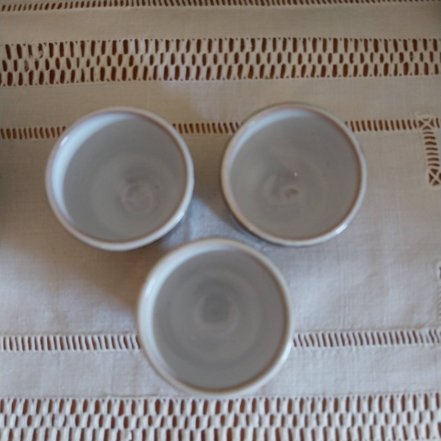 3 vintage ceramic egg cups from Vallauris by Émile Masson