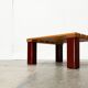 Table basse vintage en pin massif et plastique pour canapé d'extérieur, années 1970