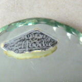 Hand glass mirror beveled art deco 13x28cm