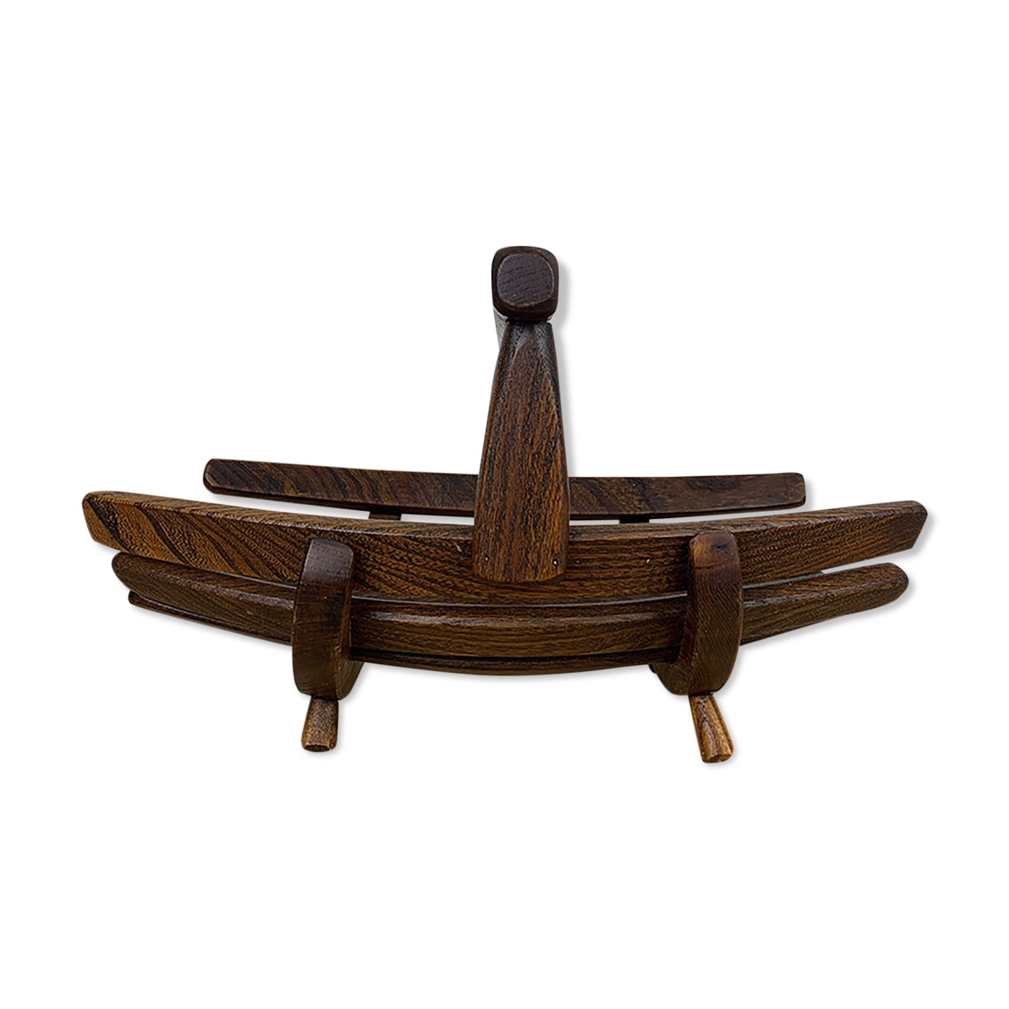 Brutalist wooden Scandinavian fruit basket