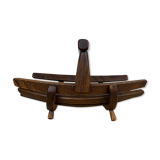 Brutalist wooden Scandinavian fruit basket