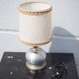 Table lamp, table lamp, bedside lamp, tin and metal lamp, lampshade lamp, 60's