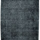 Hand-knotted oriental overdyed 298 cm x 365 cm black wool carpet