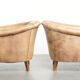 Set of two vintage cowhide club armchairs in English style