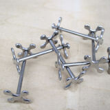 Six vintage metal knife holders