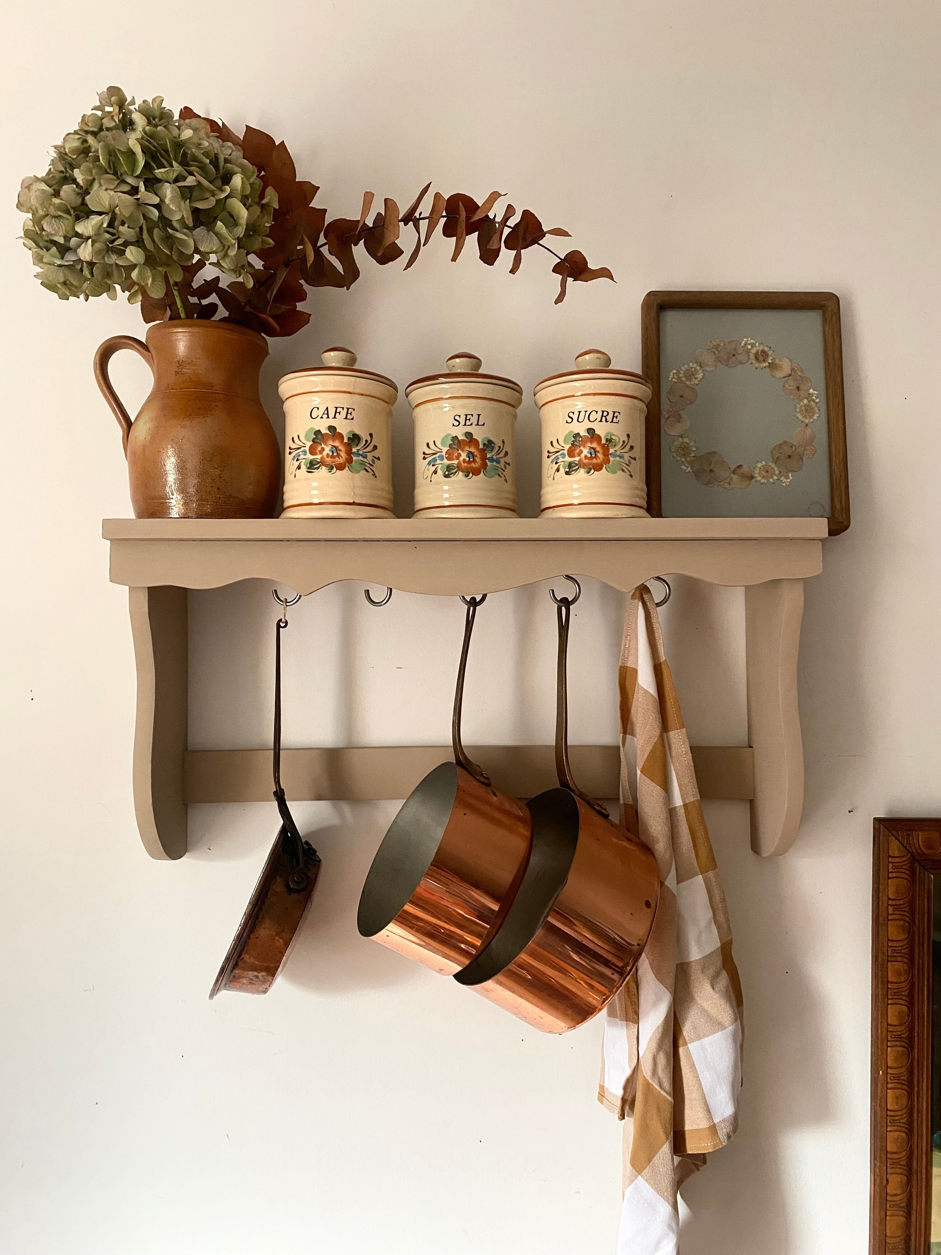 Antique wooden wall shelf