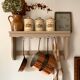 Antique wooden wall shelf