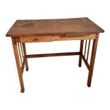 Old wooden desk with bars